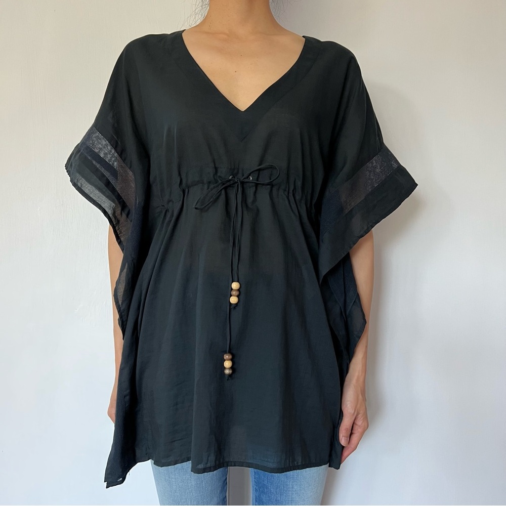UGG black 100% cotton lace top beach cover up - XS/P